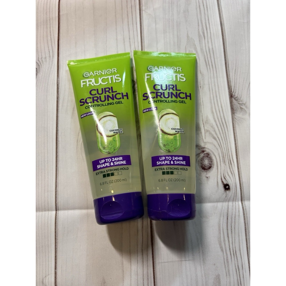 2 Pack Garnier Fructis Curl Scrunch Controlling Gel Strong Hold 6.8oz NWT